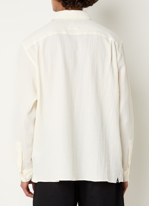 Denham Regular fit overhemd met logoborduring - achterkant creme