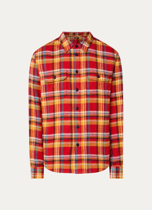 Denham Regular fit overshirt met borstzakken - voorkant 2 rood