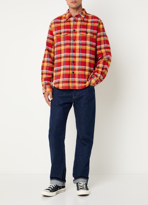 Denham Regular fit overshirt met borstzakken - voorkant 3 rood