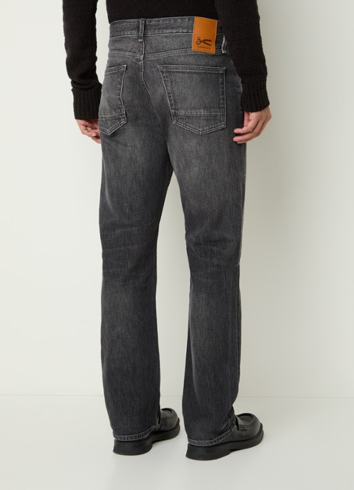 Denham Ridge C Liam straight leg jeans met gekleurde wassing - achterkant donkergrijs