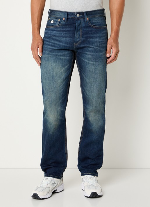 Denham Ridge Kurt straight leg jeans met medium wassing - detail 4 indigo