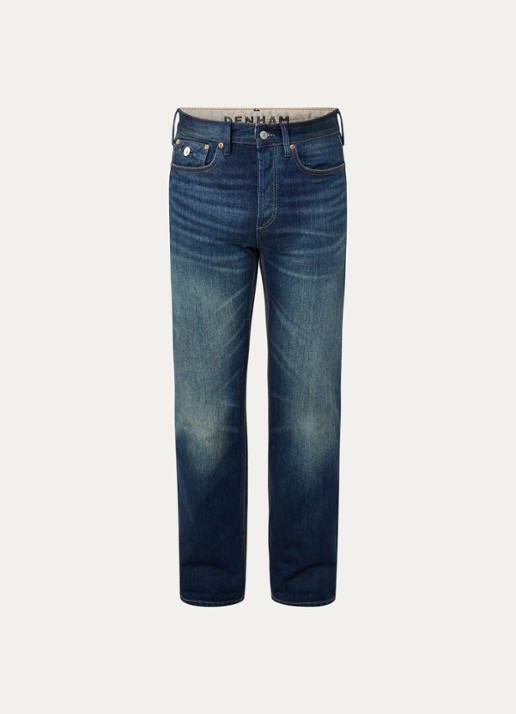 Denham Ridge Kurt straight leg jeans met medium wassing - voorkant 2 indigo