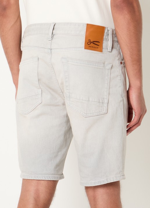 Denham Ridge straight fit korte broek van denim - achterkant 4 grijs