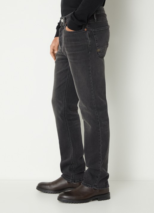 Denham Ridge straight leg jeans met gekleurde wassing - detail 5 zwart
