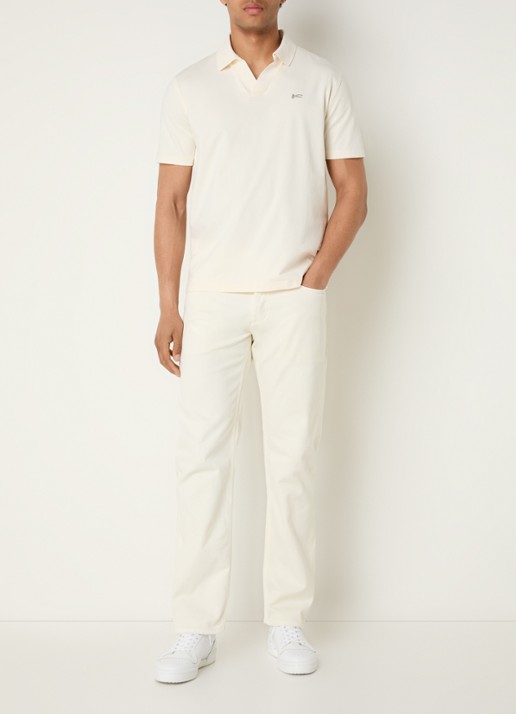 Denham Ridge straight leg jeans met gekleurde wassing - voorkant 5 gebroken wit