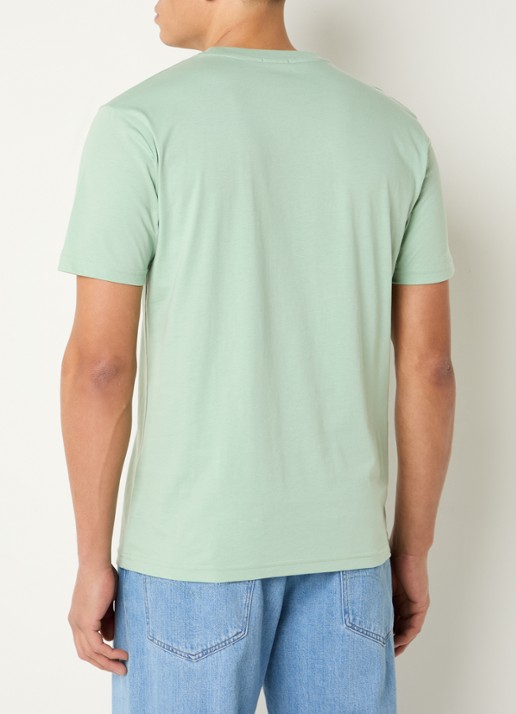 Denham Scissor T-shirt met logoborduring - achterkant lichtgroen