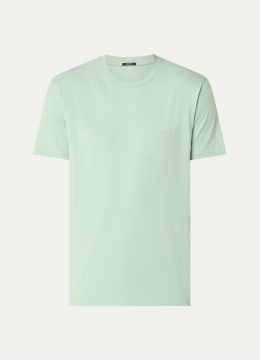 Denham Scissor T-shirt met logoborduring - voorkant 3 lichtgroen