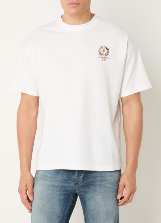 Denham Seal T-shirt met logoborduring - achterkant 4 wit