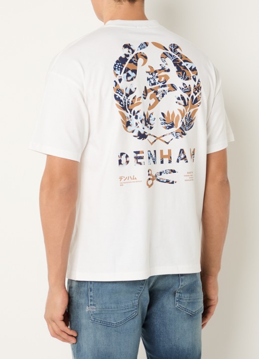 Denham Seal T-shirt met logoborduring - detail 3 wit