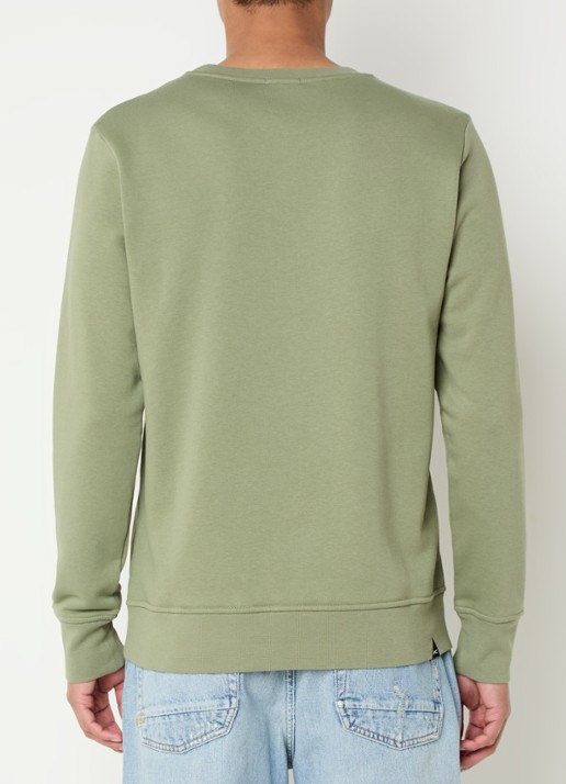 Denham Sweater met logo - achterkant 3 bronsgroen