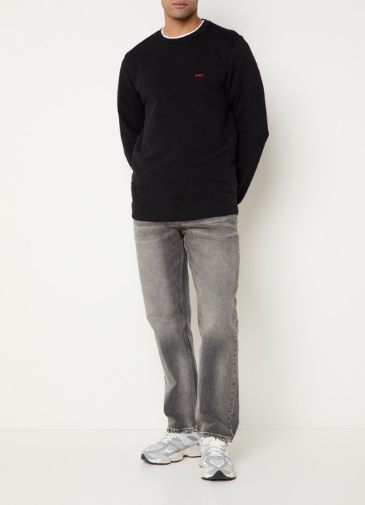 Denham Sweater met logoborduring - voorkant 4 zwart