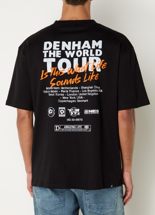 Denham T-shirt met logo- en backprint