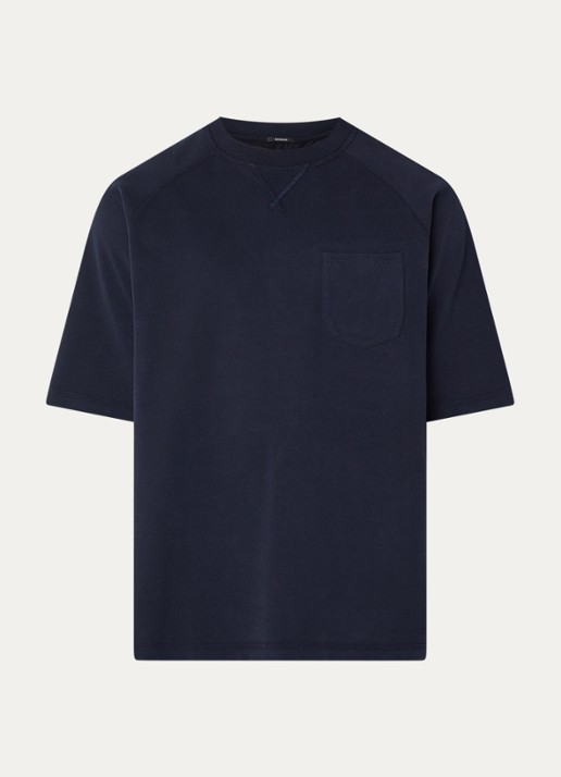 Denham US Navy Pocket T-shirt met borstzak - voorkant 2 donkerblauw