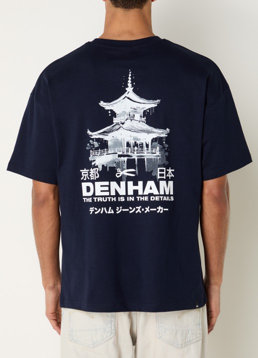 Denham Waine T-shirt met logo- en backprint