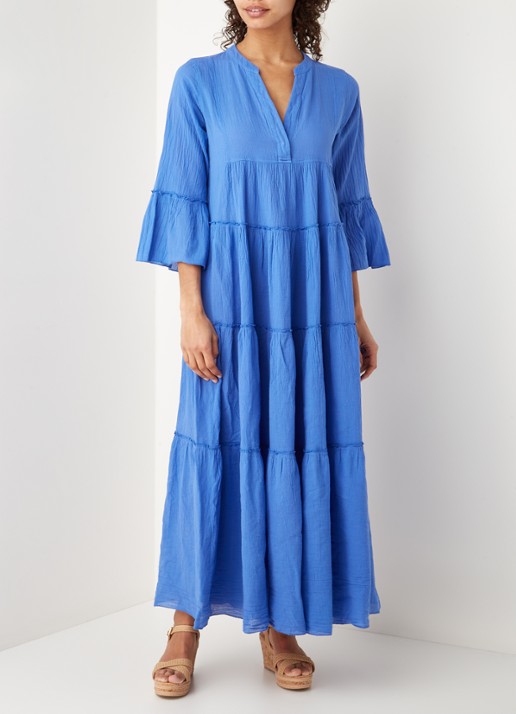 Devotion Ella maxi tuniekjurk van katoen - voorkant 4 blauw