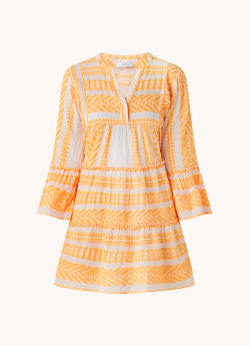 Devotion Ella mini strandjurk met print  - voorkant 3 orange