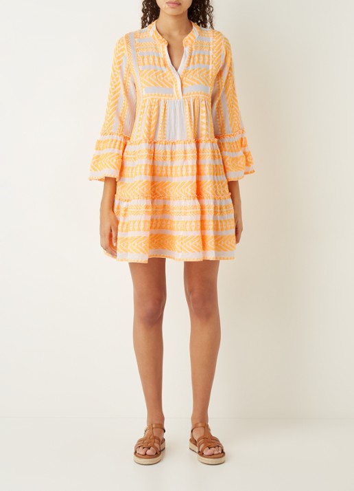 Devotion Ella mini strandjurk met print  - voorkant 4 orange