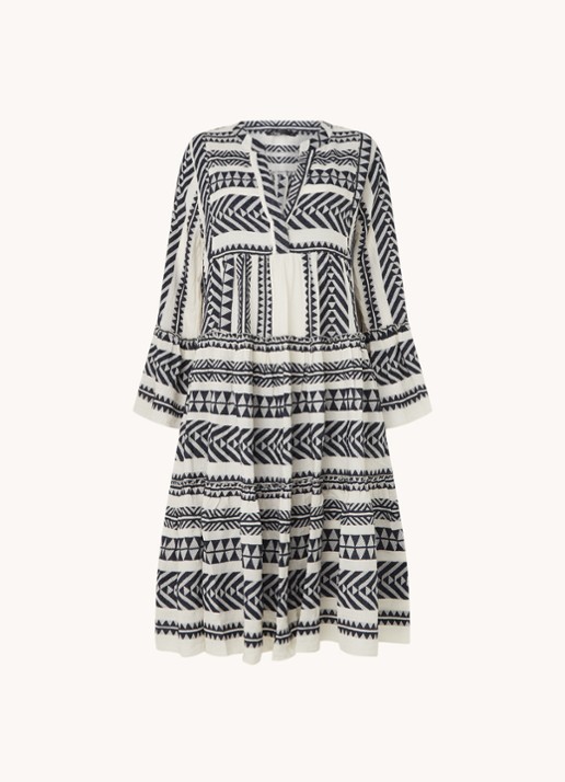 Devotion Ella mini tuniekjurk met print - voorkant 2 donkerblauw