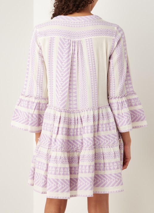 Devotion Ella mini tuniekjurk met print - achterkant lila