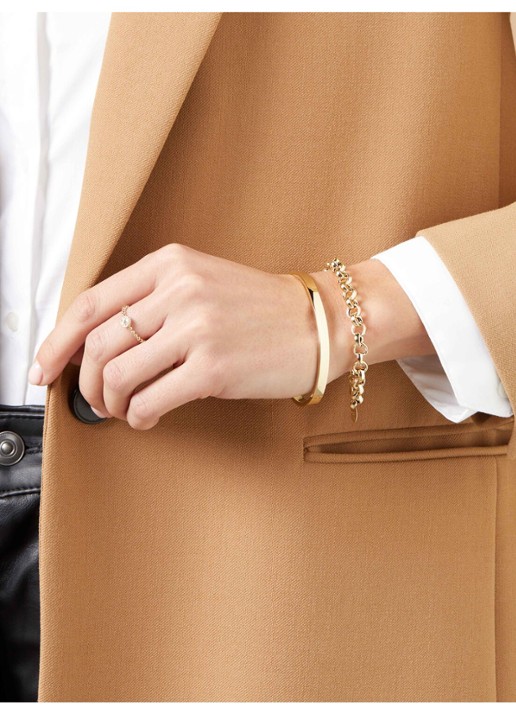 Diamond Point Bangle (S) Timeless Treasures - voorkant 2 geelgoud
