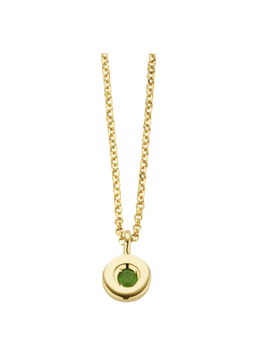 Diamond Point Birthstones gouden hanger Mei - voorkant goud