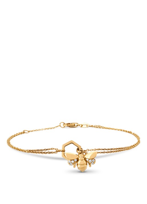 Diamond Point Geelgouden armband, 0.03 ct diamant, Queen Bee