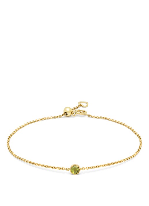 Diamond Point Geelgouden armband, 0.12 ct groene tourmalijn, Joy
