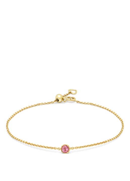 Diamond Point Geelgouden armband, 0.12 ct roze toermalijn, Joy