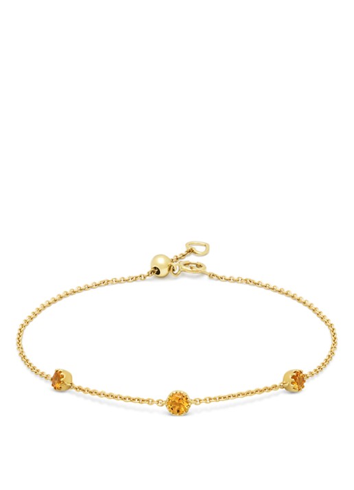 Diamond Point Geelgouden armband, 0.29 ct madeira citrien, Joy