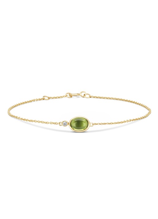 Diamond Point Geelgouden armband, 1.06 ct peridoot, Little Drops