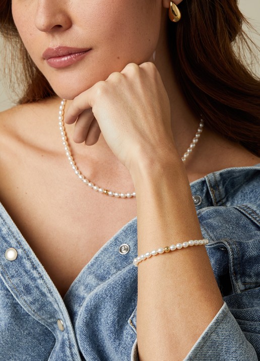 Diamond Point Geelgouden armband Rivièra - voorkant 2 geelgoud