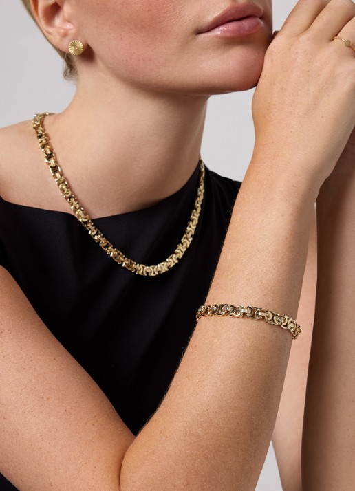 Diamond Point Geelgouden armband Timeless Treasures 19 cm - voorkant 2 geelgoud