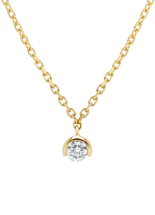 Diamond Point Geelgouden collier, 0.08 ct diamant, Starlight