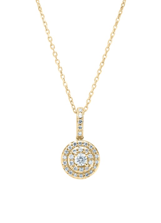 Diamond Point Geelgouden collier, 0.19 ct diamant, Petite Romance
