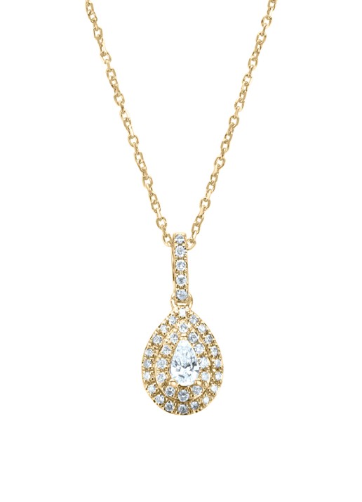 Diamond Point Geelgouden collier, 0.22 ct diamant, Petite Romance