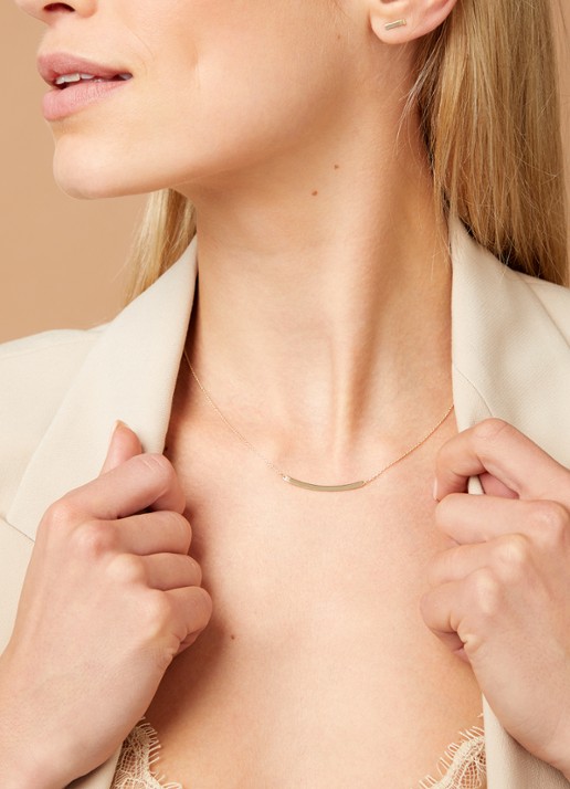 Diamond Point Geelgouden collier Marigold - voorkant 2 geelgoud