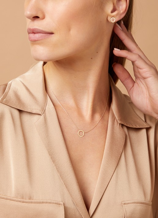 Diamond Point Geelgouden collier Marigold - voorkant 2 geelgoud