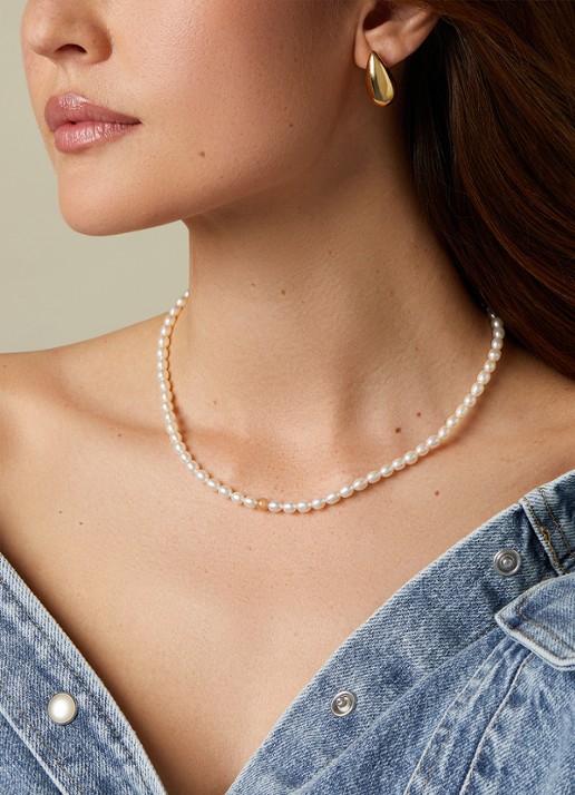 Diamond Point Geelgouden collier Rivièra - voorkant 2 geelgoud