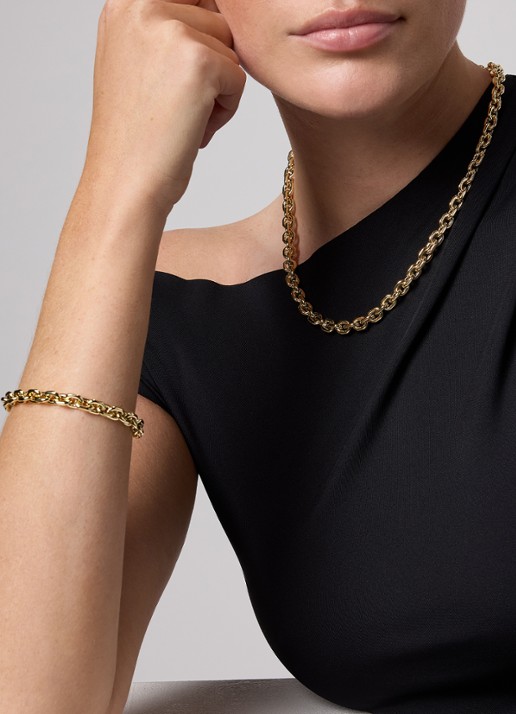 Diamond Point Geelgouden collier Timeless Treasures 45 cm - voorkant 2 geelgoud