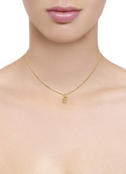 Diamond Point Geelgouden hanger 0.03 ct citrien Queen Bee - voorkant 2 geelgoud