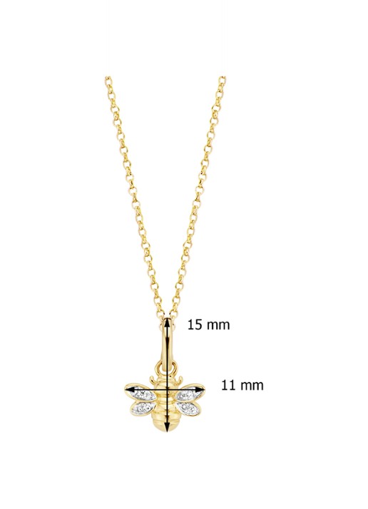 Diamond Point Geelgouden hanger 0.04 ct diamant Queen Bee - detail 3 geelgoud