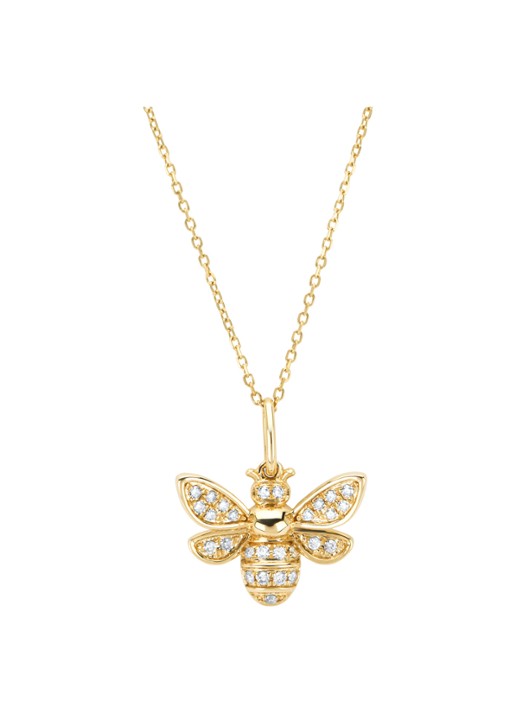Diamond Point Geelgouden hanger, 0.12 ct diamant, Queen Bee