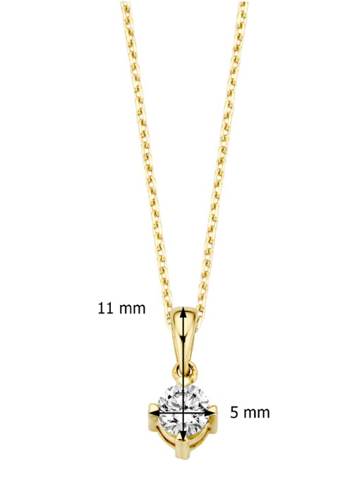 Diamond Point Geelgouden hanger 0.25 ct diamant Hearts & Arrows - detail geelgoud