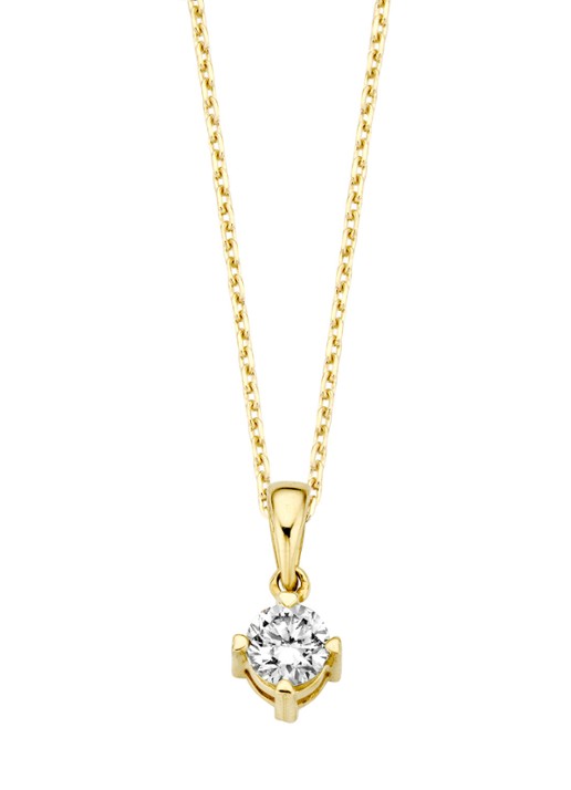 Diamond Point Geelgouden hanger 0.25 ct diamant Hearts & Arrows