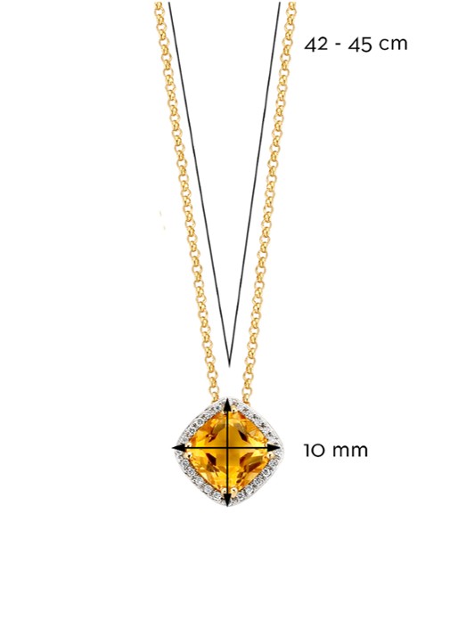 Diamond Point Geelgouden hanger 1.56 ct citrien Fiësta - detail geelgoud