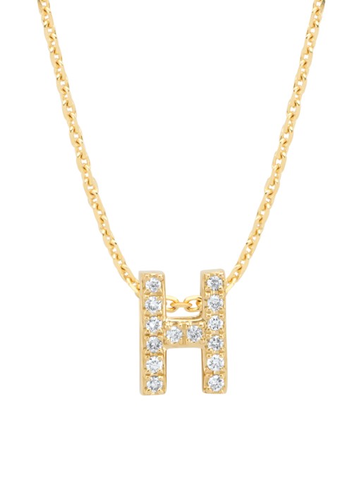 Diamond Point Geelgouden hanger I, 0.05 ct diamant, Alphabet