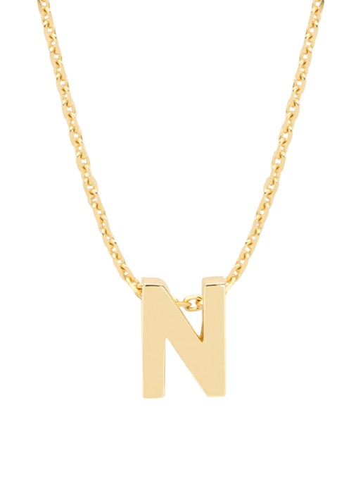 Diamond Point Geelgouden hanger N, Alphabet