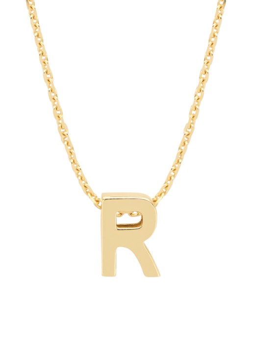 Diamond Point Geelgouden hanger R, Alphabet