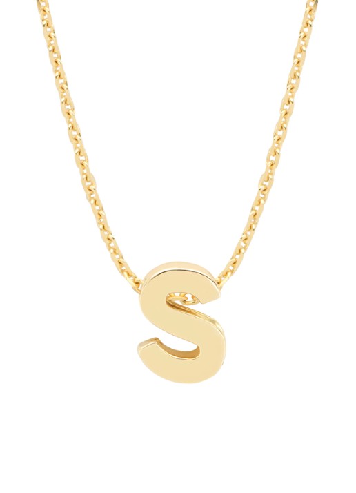 Diamond Point Geelgouden hanger S, Alphabet