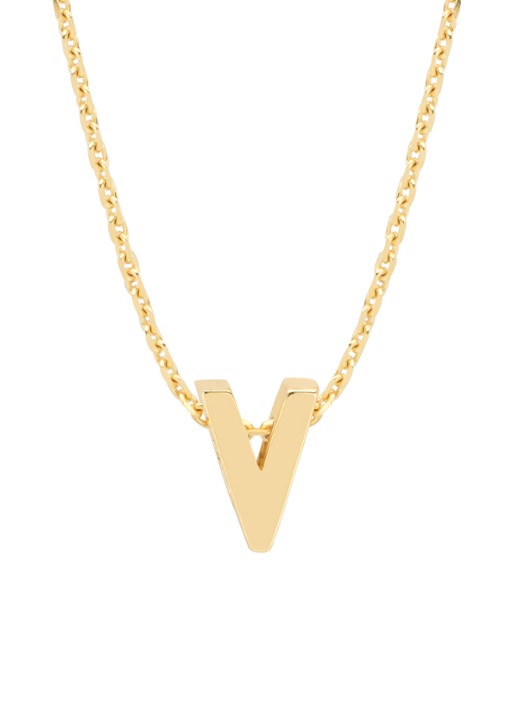Diamond Point Geelgouden hanger V, Alphabet